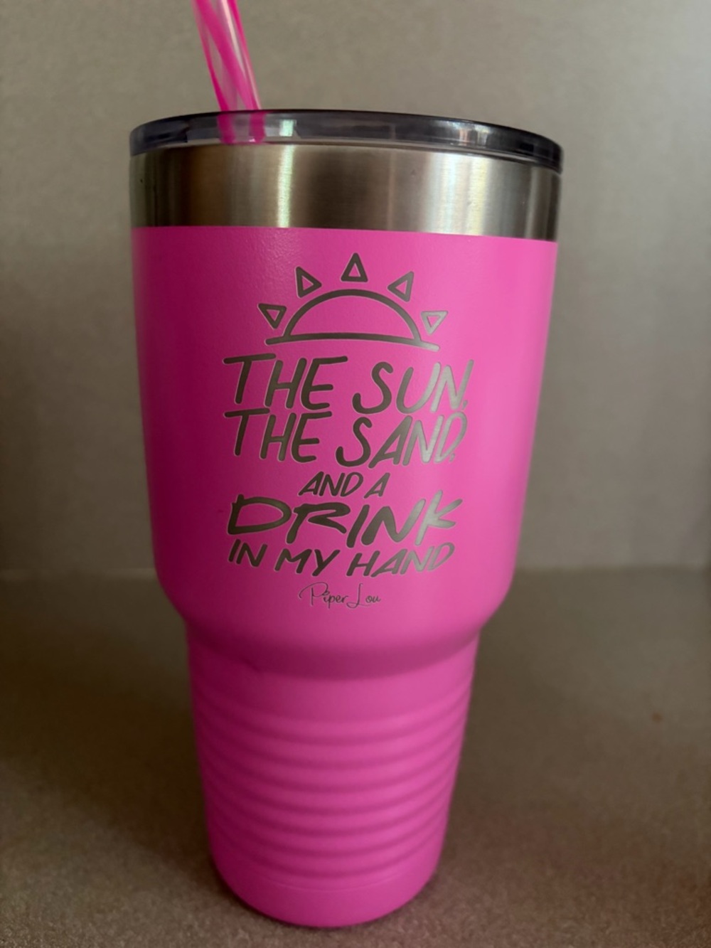 Piper Lou 24oz Pink Insulated Tumbler - Accessory